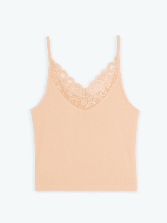 Tank with lace