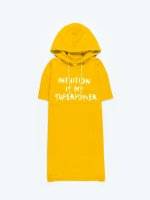 Longline hoodie with slogan print