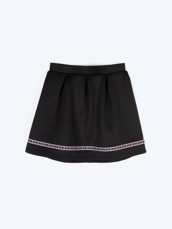 A-line skirt with decorative tape