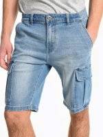 Cargo denim shorts