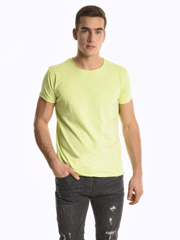 Basic koszulka slim fit z niewykończonym brzegiem