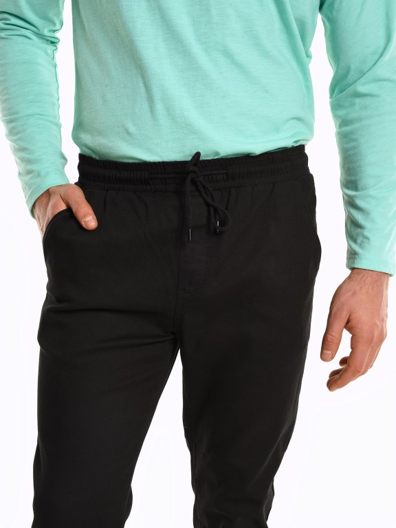 Jednokolorowe spodnie ze stretchem
