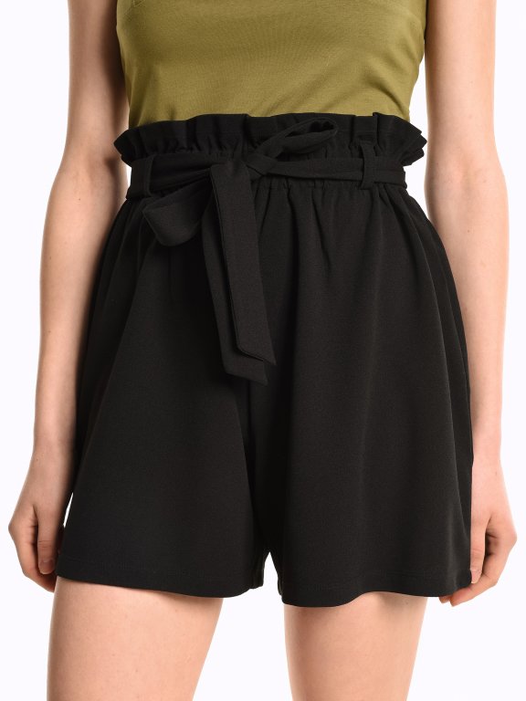 High waisted paperbag shorts