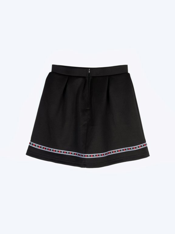 A-line skirt with decorative tape