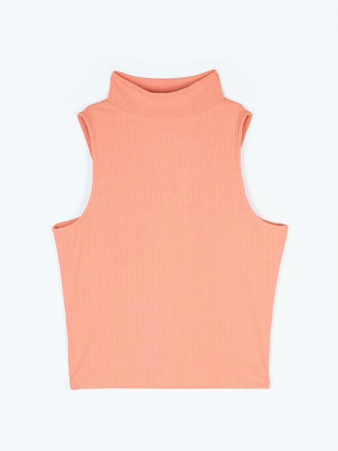 Ribbed high neck crop top | GATE
