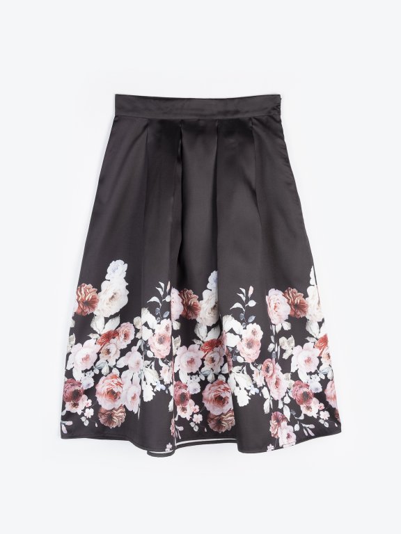 Suknja A kroja s cvjetnim uzorkom