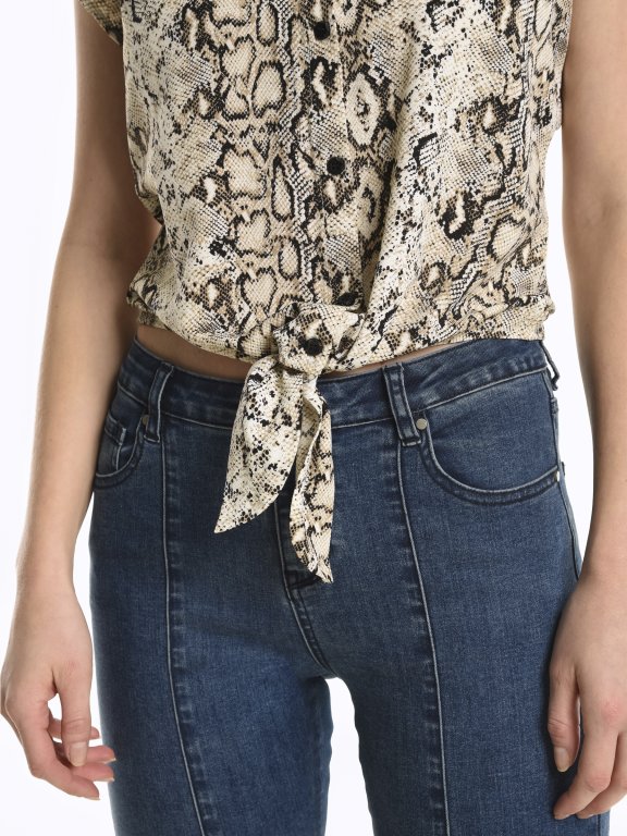 Snakeskin print blouse top