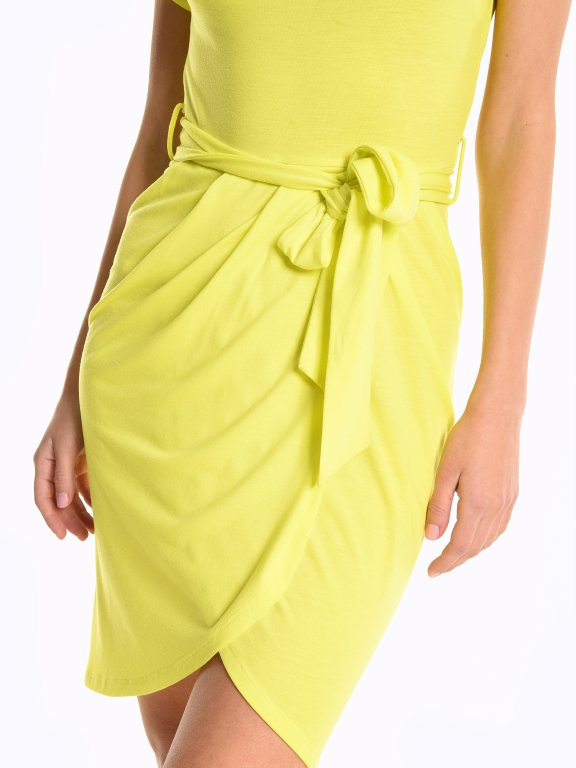 Jersey dress with wrap skirt