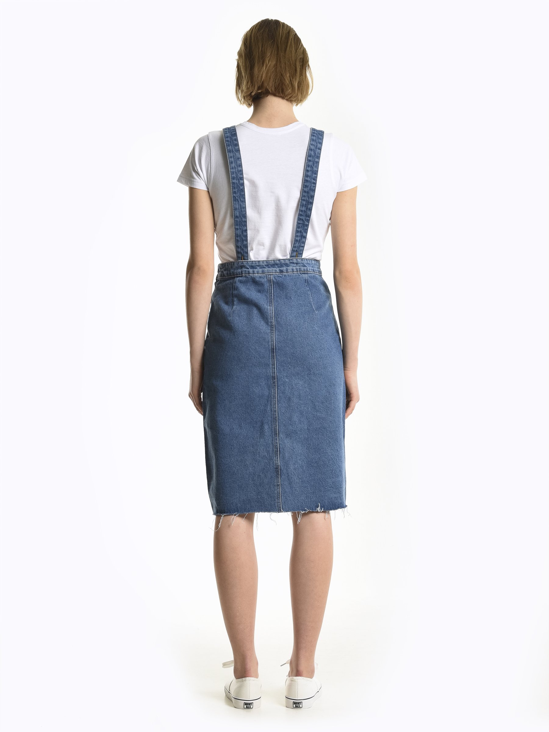 women's denim dungaree skirt