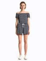 Striped short jumpsuit