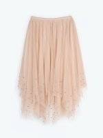 Maxi tulle skirt with pearls