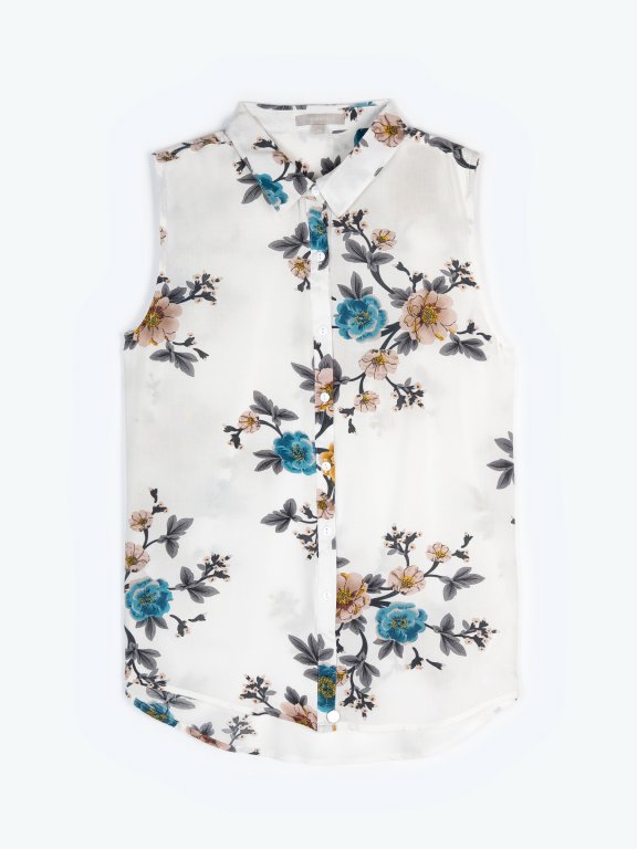 Floral print sleeveless top