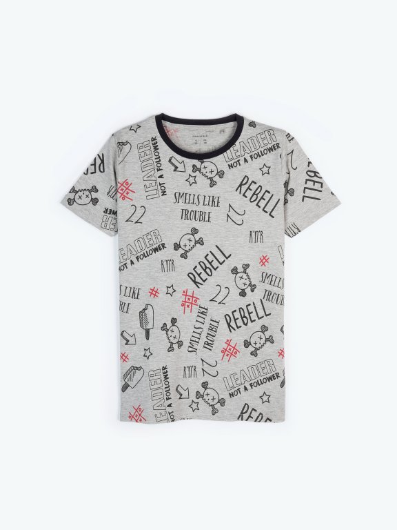 Cotton short sleeve t-shirt with print