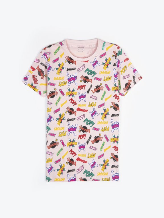 Cotton short sleeve t-shirt with print