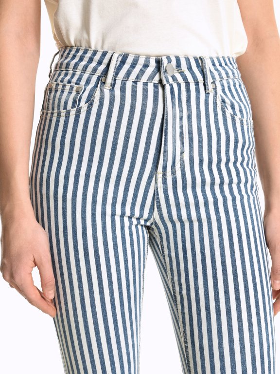 Prúžkované džínsy skinny