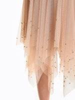 Długa spódnica tiulowa z perłami