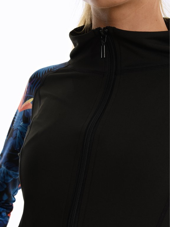 Zip-up sweatshirt with print