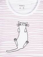 Cotton striped short sleeve t-shirt with print