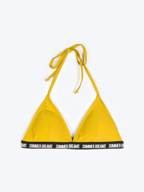 Bikini top with slogan print