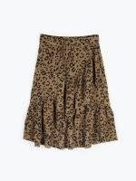 Animal print skirt with ruffles
