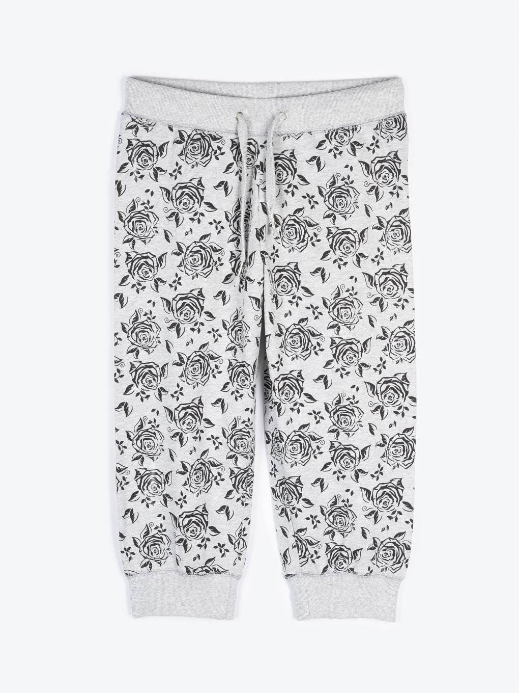 3/4-leg floral print sweatpants