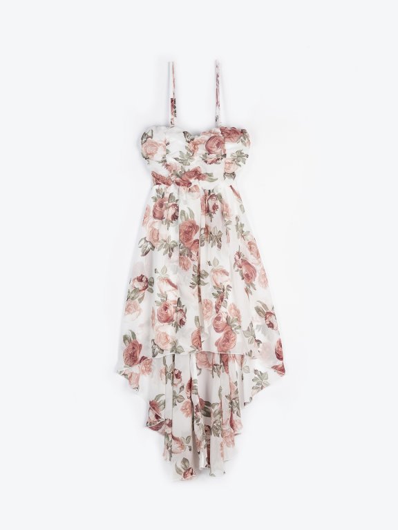 Asymetrické šaty s květinovým potiskem
