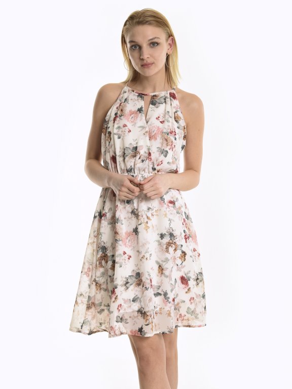 Halterneck floral dress