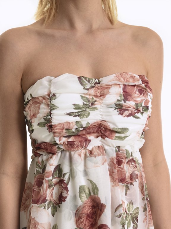 Asymetrické šaty s květinovým potiskem