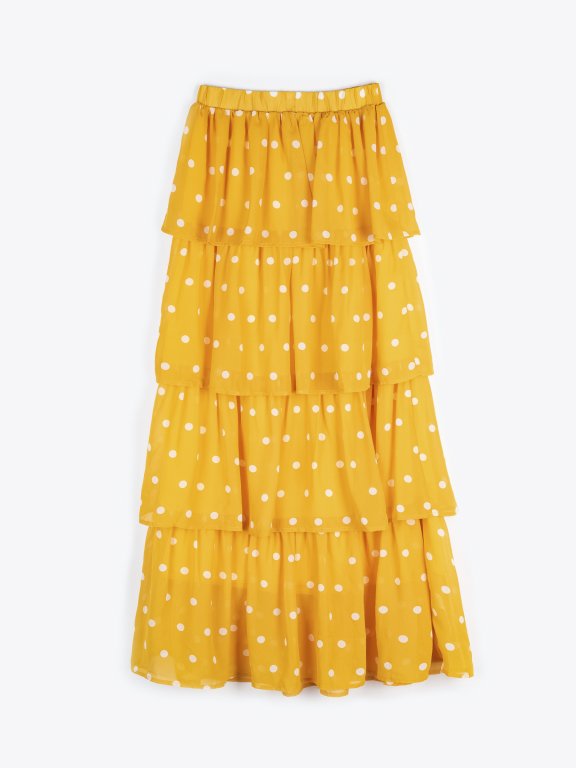 Polka dot print maxi skirt