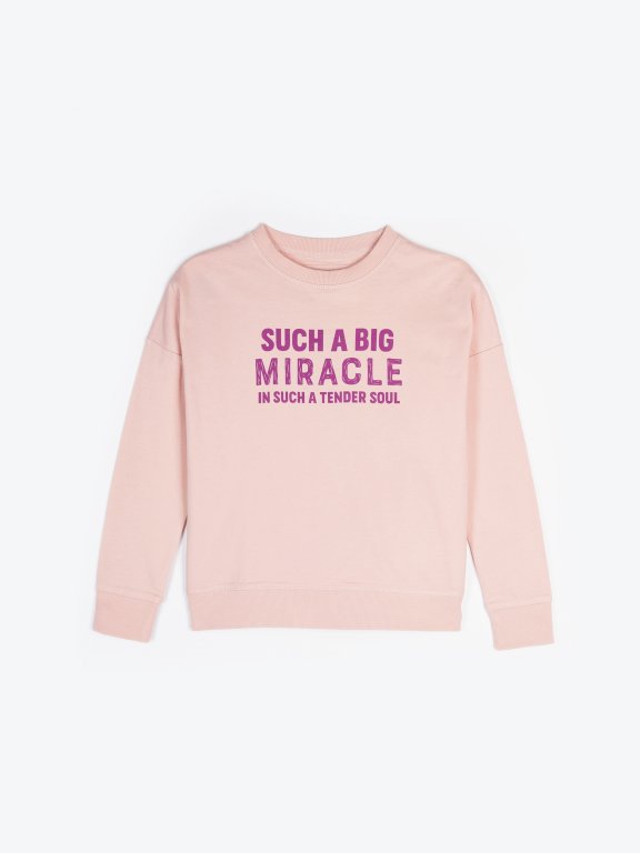 Slogan print cotton sweatshirt