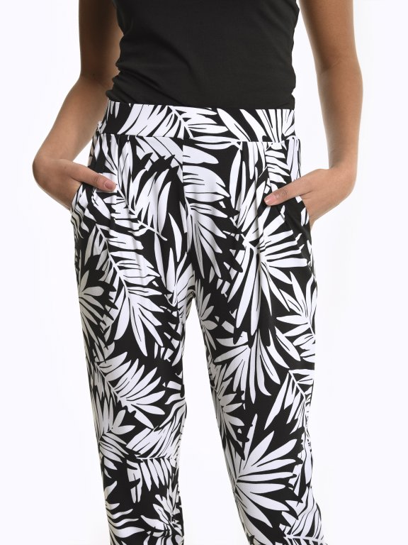 Flower print palazzo trousers