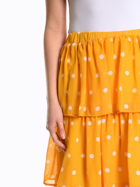 Polka dot print maxi skirt
