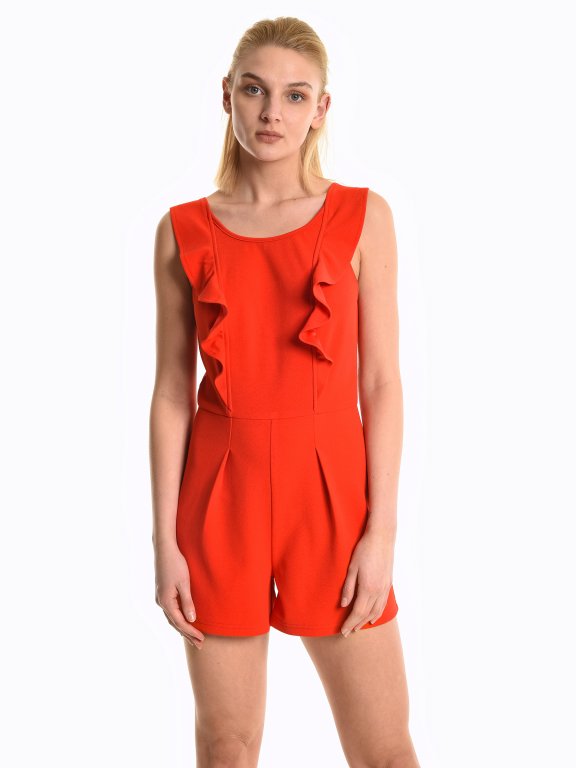 Short jumpsuit with ruffles
