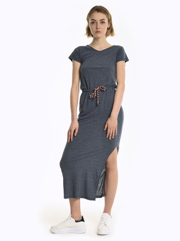 Longline linen blend dress