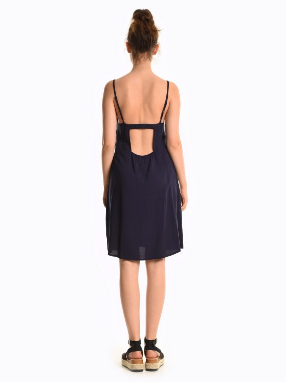 Viscose dress with open back