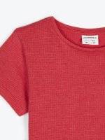 Waffle knit short sleeve t-shirt