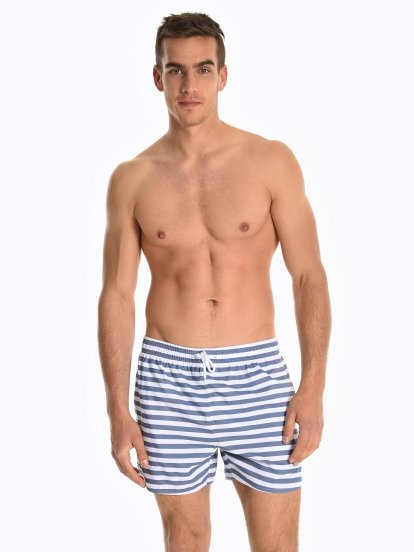 Striped swim shorts