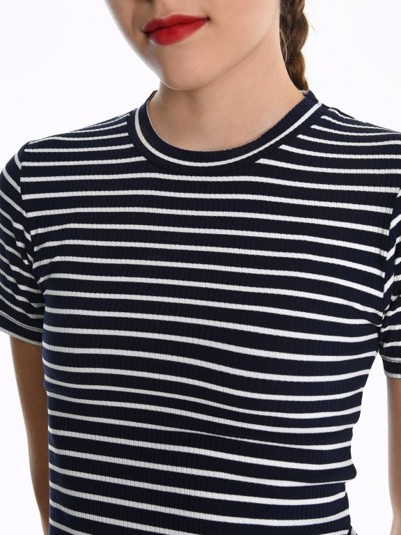 Striped short sleeve jumper