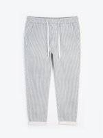 Cropped striped stretch trousers