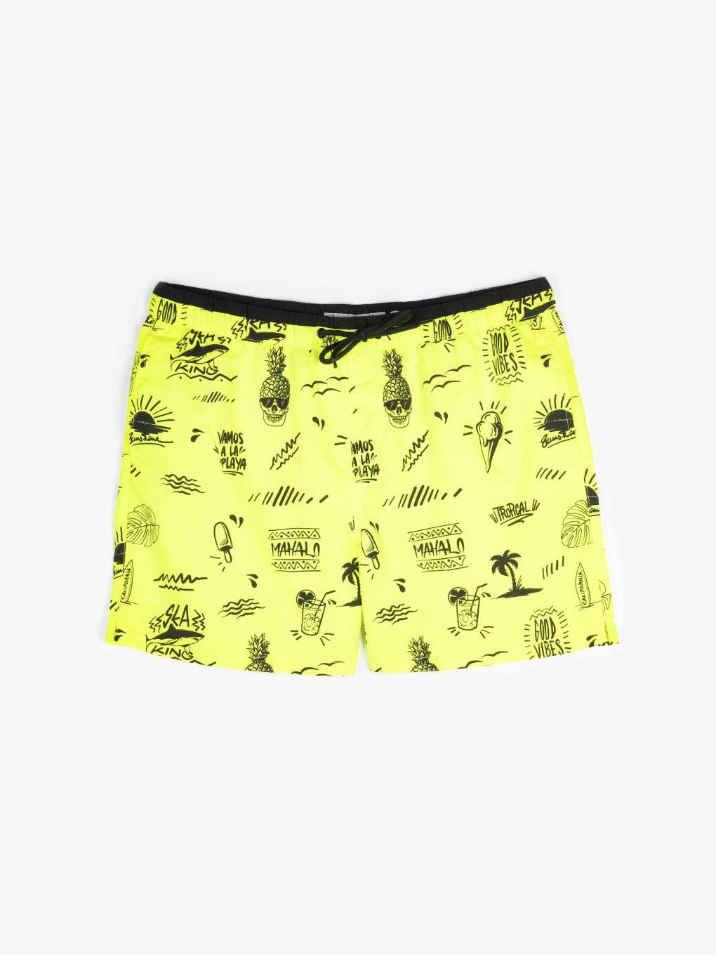 Swim shorts with tropical print