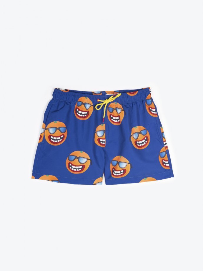 Swim shorts with lemon print