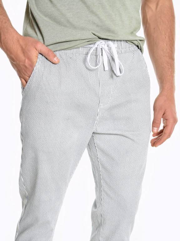 Pruhované strečové kalhoty