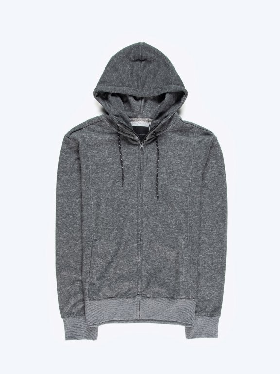 Marled zip-up hoodie
