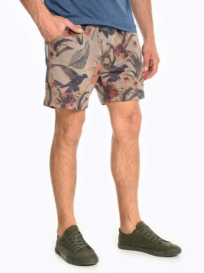 Sweat shorts with floral print