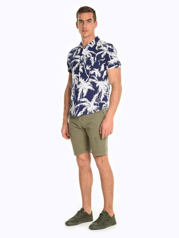 Viscose shirt with tropical print