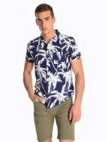 Viscose shirt with tropical print