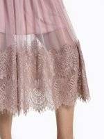 A-line midi lace skirt