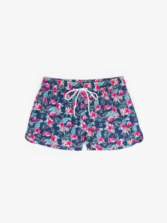 Shorts mit Blumendruck