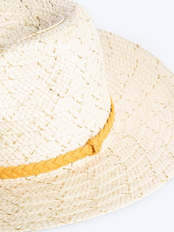 Panama hat with metallic fibre