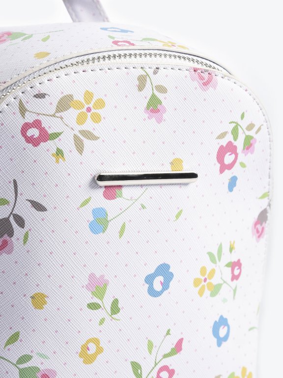 Mini batoh s kvetinovou potlačou